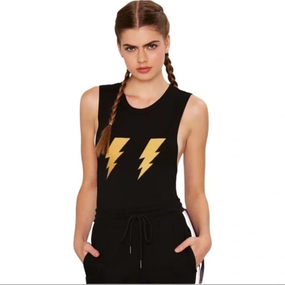 Nightwalker Lightening Bolt Tank Top Bodysuit Size Small